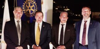 Rotary Club Hatriaticum Piceno Grottammare: passaggio del martelletto tra Alessandro Carletti ed Emilio Cappellini